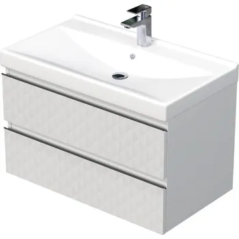 Ložnice Swiss aqua technologies Koupelnová skříňka s umyvadlem SAT Cube Way 80x47,5x46 cm bílá mat CUBE3D46802ZBVER