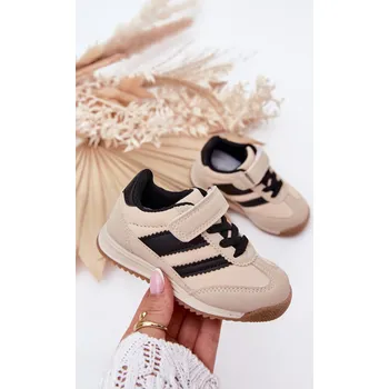 Dívčí tenisky Boto Dětské Sneakersy Sportovní Boty Na Suchý Zip Viona Barva: Béžová, Velikost: 33