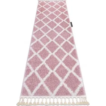 Koberec Eoshop Běhoun BERBER TROIK růžová - střapce, do kuchyně, předsíně, chodby, haly (Velikost: 60x200 cm)
