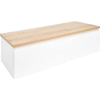 Ložnice Swiss aqua technologies Koupelnová skříňka s krycí deskou SAT B-WAY 119x30x45 cm bílá lesk BWAY120WDOAK