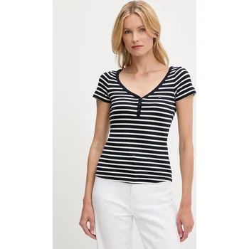 Tričko Tommy Jeans dámské, tmavomodrá barva, DW0DW20902 59X, vel. M
