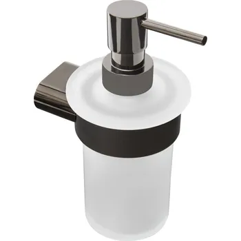 Dávkovač mýdla Swiss aqua technologies Dávkovač mýdla SAT Simply R PVD PVD gun metal/mléčné sklo SATDSIMR99GM