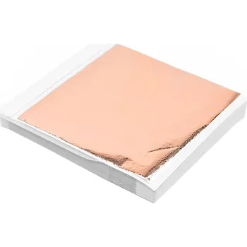 Růžové zlato metalické plátkové zlato ke zlacení 14 x 13 cm 100 listů