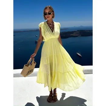 Dámské šaty MARISE letní šaty žlutá ONESIZE