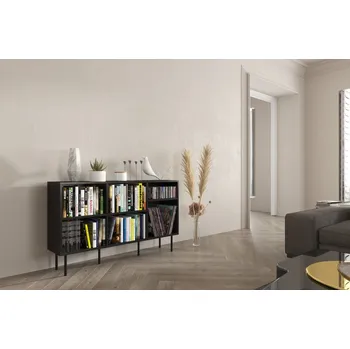 Komoda Dancan Moderní knihovna Mirka, šířka 130 cm (Barva: černá)