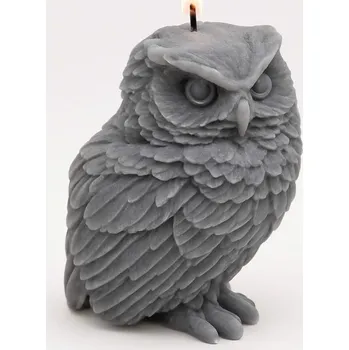 Svíčka Vonná svíčka Sova | 250 g | Svíčkománie3D | Barva: Šedá
