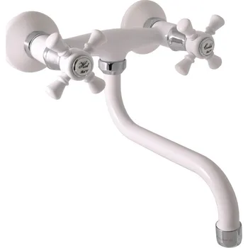 Vodovodní baterie Rav slezák Dřezová baterie RAV SLEZÁK Morava 150 mm bílá/chrom MK301.5/21BC