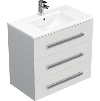 Ložnice Swiss aqua technologies Koupelnová skříňka s umyvadlem SAT Cube Way 80x76,5x46 cm bílá lesk CUBE46803BIMOD