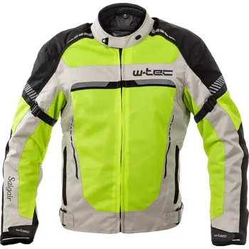 W-tec Pánská letní moto bunda Saigair (Velikost: XL rozšířená, Barva: Fluo Yellow-Gray)