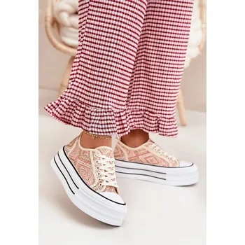 Dámské tenisky Nízké Dámské Tenisky Na Platformě Melina Barva: Růžová, Velikost: 39