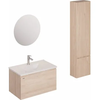 Šatní skříň Naturel Koupelnová sestava s umyvadlem včetně umyvadlové baterie, vtoku a sifonu Ancona akácie KSETANCONA16