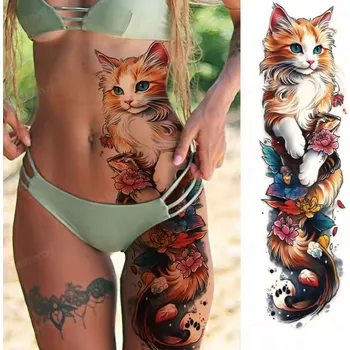 Tetování B-TOP Voděodolné dočasné tetování Kočka GQB-008