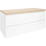 Swiss aqua technologies Koupelnová skříňka s krycí deskou SAT B-Way 119x50x45 cm bílá lesk BWAY2120WDOAK