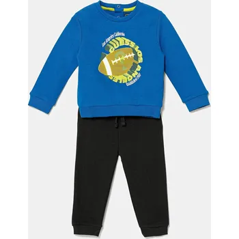 Bavlněná tepláková souprava pro miminka Guess modrá barva, I5YG02 KA6R4 I5YG02.KA6R4.9BYA 55X, vel. 62-68