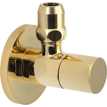 Ventil Sapho Rohový ventil s matkou, kulatý, 1/2"x3/8", zlato