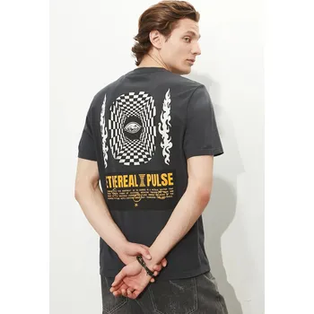 Pánské tričko Bavlněné tričko Medicine pánské, šedá barva, s potiskem RS25.TSMC21 90X, vel. XXL