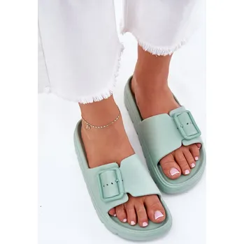 Dámské pantofle Boto Dámské Pantofle Z Pěny Na Platformě S Přezkou Viasara Barva: Zelená, Velikost: 36