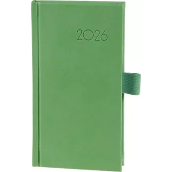 Diář Diář týdenní kapesní A6 Color - koženka zelená
