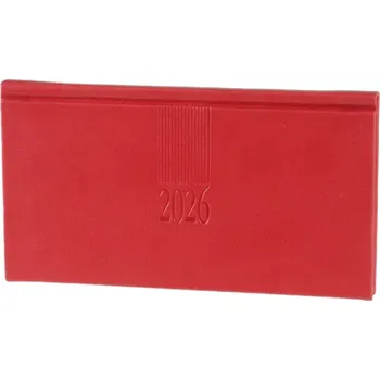 Diář Diář týdenní kapesní A6 horizontální Vivella - koženka červená