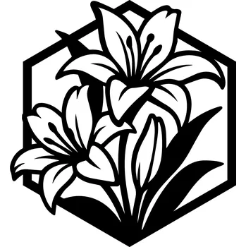 Dřevěná dekorace LILIE - hexagon