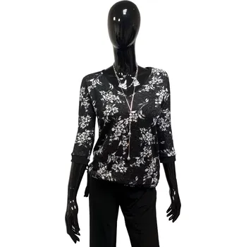 Dámská halenka Ariatex Halenka JOANA květy bílé XL