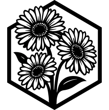 Dřevěná dekorace GERBERY - hexagon