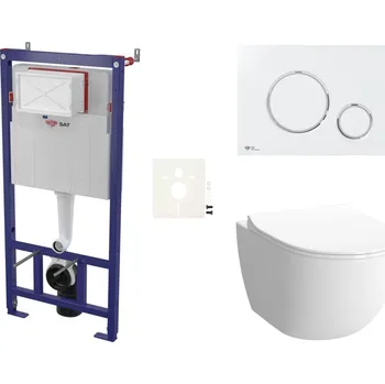 Klozet Siko Cenově zvýhodněný závěsný WC set SAT do lehkých stěn / předstěnová montáž+ WC SAT Infinitio SSINF70K