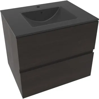 Šatní skříň Naturel Koupelnová skříňka s umyvadlem Verona 60x50x45,5 cm tmavé dřevo mat VERONA60TDU4