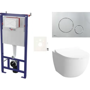Klozet Siko Cenově zvýhodněný závěsný WC set SAT do lehkých stěn / předstěnová montáž+ WC VitrA Sento SSSEN71K