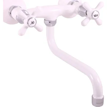 Vodovodní baterie Rav slezák Dřezová baterie RAV SLEZÁK Morava 100 mm bílá/chrom MK101.0/21BC