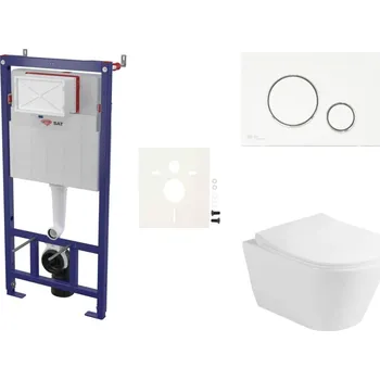 Klozet Siko Cenově zvýhodněný závěsný WC set SAT do lehkých stěn / předstěnová montáž+ WC Glacera Ava SSAVA70K
