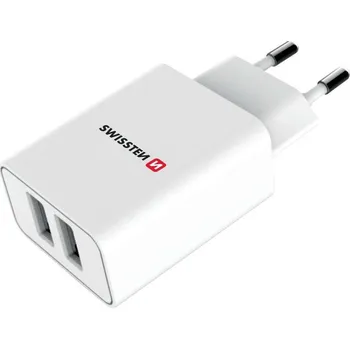 Datový kabel Swissten Síťový Adaptér Smart Ic 2X Usb 2,1A Power + Datový Kabel Usb / Lightning Mfi 1,2 M Bílý