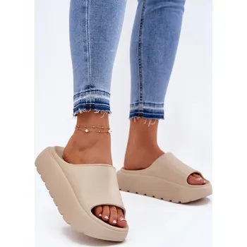 Dámské pantofle EVENTO Pěnové dámské sandály na platformě Xalvania Barva: Béžová, Velikost: 40