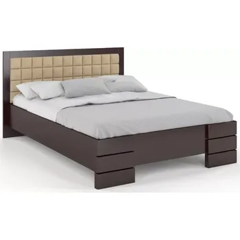 Postel Visby Dřevěná čalouněná postel Gotland High&Long, delší o 20cm, buk (Barva dřeva: Palisandr, Rozměr: 160x220 cm, Barva látky: Casablanca 2302)