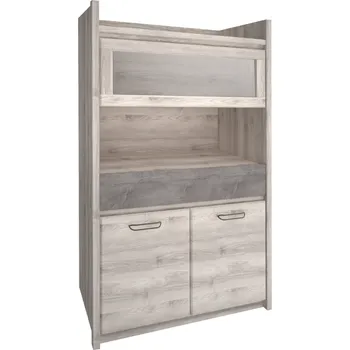 Komoda Tempo Kondela Vitrína nízká 2D1W1S, kaštan nairobi/onyx, JESI NEW