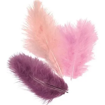Peří Marabu 10 cm - růžovofialový mix