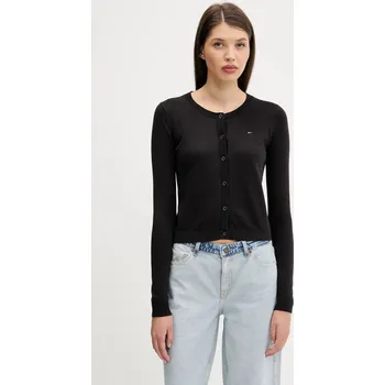 Dámský svetr Bavlněný kardigan Tommy Jeans DW0DW20976 černá 99X, vel. S