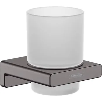 Držák na kartáček Hansgrohe Držák skleničky a kartáčků AddStoris včetně skleničky kartáčovaný černý chrom 41749340