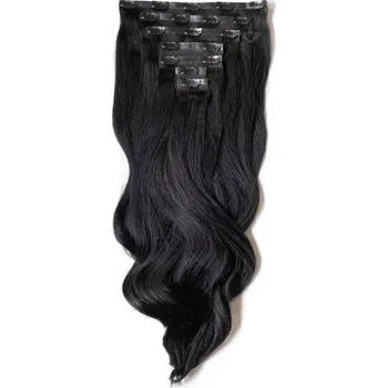 Paruka Clip in příčesek - černý kudrnatý - 1