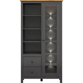 Knihovna Brwcz HESEN REG1W2S/20/11 grafit/dub artisan