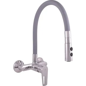 Rav slezák Dřezová baterie RAV SLEZÁK Colorado se silikonovým ramínkem 150 mm šedá/chrom CO202.5/12