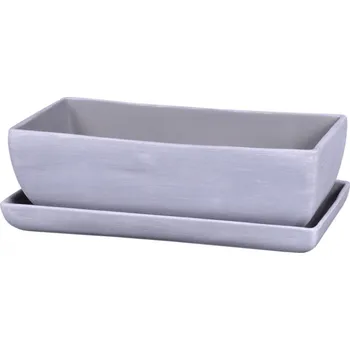 Květináč Nohel garden Truhlík KAKTUS SHADE + podmiska keramický matný 30cm