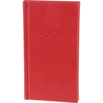 Diář Diář týdenní kapesní A6 Vivella - koženka červená