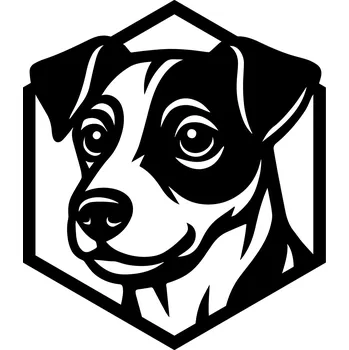 Dřevěná dekorace JACK RUSSELL TERIÉR - hexagon