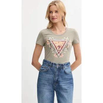 Dámské tričko Tričko Guess dámské, zelená barva, W5YI08 J1314 W5YI08.J1314 97X, vel. M