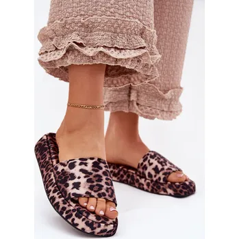 Dámské pantofle Dámské Pantofle Na Platformě Panterka Dovasse Barva: Béžová, Velikost: 40