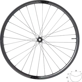 Zapletené kolo kola MTB MICHE K6 XD 25 AWR DISC TLR