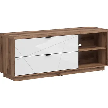 Televizní stolek Brwcz FORN RTV2S dub delano tmavý/bílý lesk