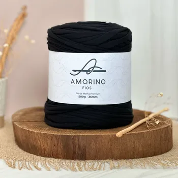 Příze Amorino Fios Textilní špagáty Amorino Fio - Premium 36mm Preto