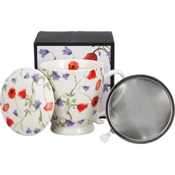 DUO Gifts DG - Porcelánový hrnek se sítkem a víčkem ANGELA - 510 ml